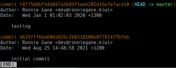 resulting commit with past date